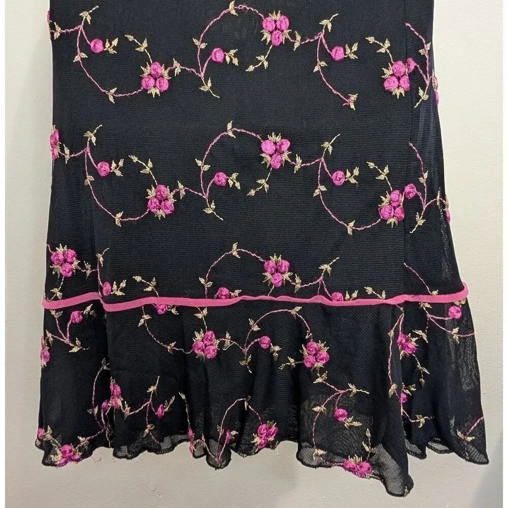 Y2K 90s Notations Floral Barbiecore Fairy Dark Academia Whimsigoth Skirt L - Picture 7 of 8